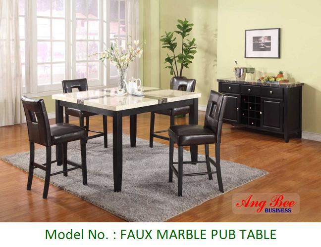 FAUX MARBLE PUB TABLE